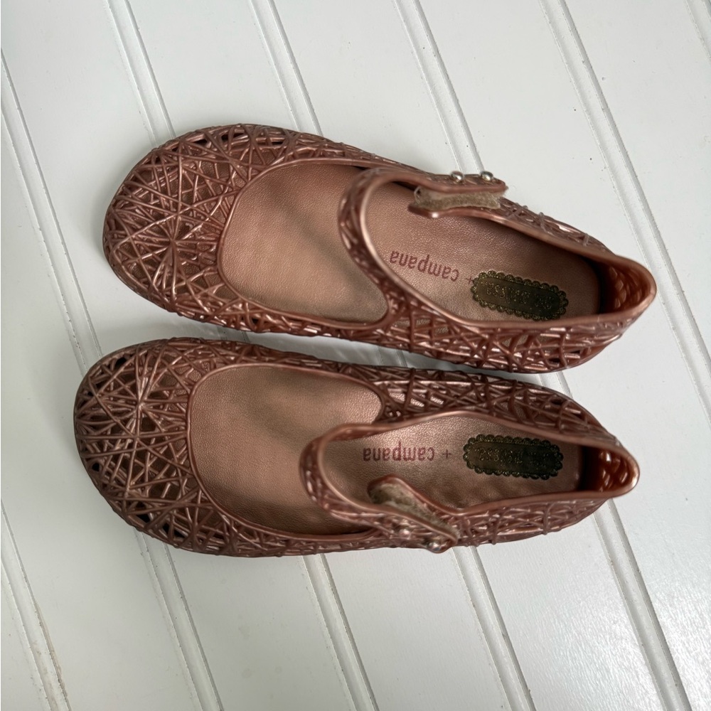 Mini Melissa Rose Gold Mary Jane Jelly Shoes